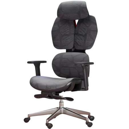 Crato Gris accoudoirs 3D coussin lombaire maille repose-pieds Chaise gaming ergonomique
