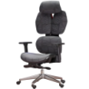 Crato Gris accoudoirs 3D coussin lombaire maille repose-pieds Chaise gaming ergonomique