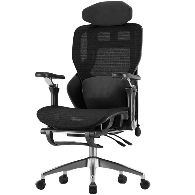 Amarante Noir inclinable coussin lombaire tissu Chaise de bureau ergonomique