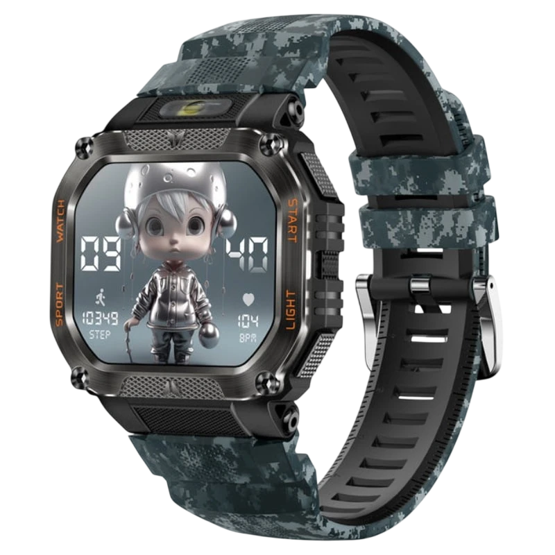 COLMI P85 Bleu Camouflage 1,75 pouces IPS GPS NFC 7 jours +100 sports 3ATM Smartwatch