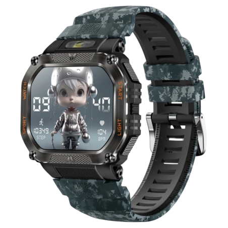 COLMI P85 Bleu Camouflage 1,75 pouces IPS GPS NFC 7 jours +100 sports 3ATM Smartwatch
