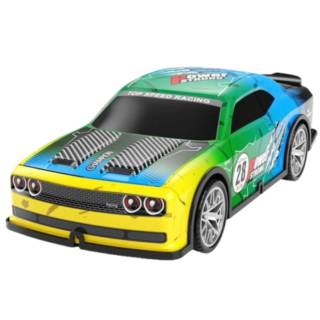 808P 1/22 4WD Drift Jaune Bleu 35m de portée Voiture RC électrique