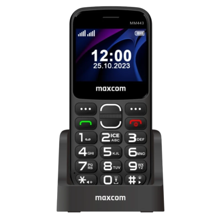 Maxcom MM443 4G Noir 2,34 pouces avec base de charge Téléphone basique