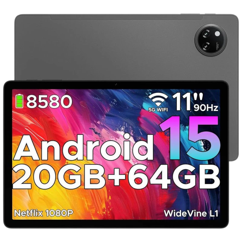 Doogee Tab A9+ WiFi 4GB/64GB Gris 11 pouces IPS 90Hz 13MP 8580mAh