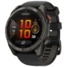 Garmin Fenix 8 Pro 47 mm Saphir Gris Titane Bracelet Silicone Noir 1,4 pouces AMOLED 27 jours 10ATM Smartwatch
