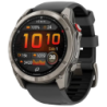 Garmin Fenix 8 Pro 51 mm Saphir Gris Titane Bracelet Silicone Noir 1,4 pouces AMOLED 27 jours 10ATM Smartwatch