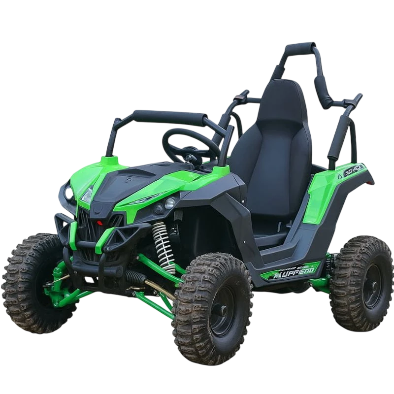 Buggy UTV Tout-terrain 48V Vert lumières LED Voiture électrique pour enfants