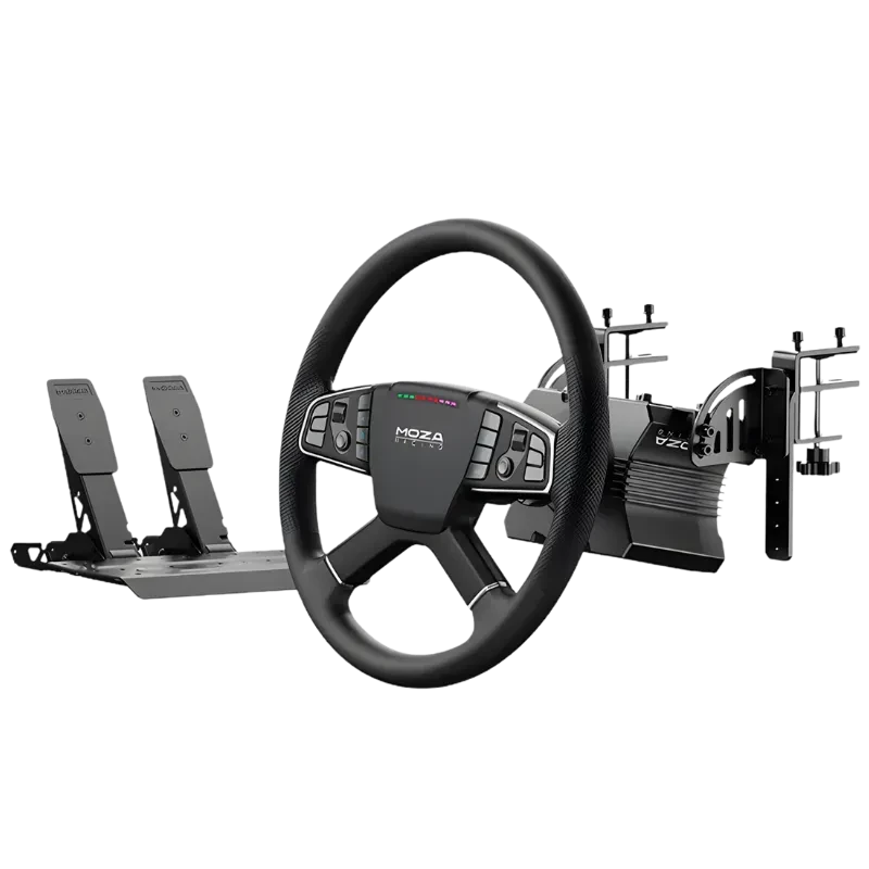 Moza R5 Trucking Bundle PC avec base directe de 5nm + Pédales Direct Drive 14 boutons Volant de simulation