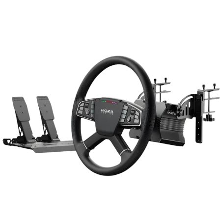 Moza R5 Trucking Bundle PC avec base directe de 5nm + Pédales Direct Drive 14 boutons Volant de simulation