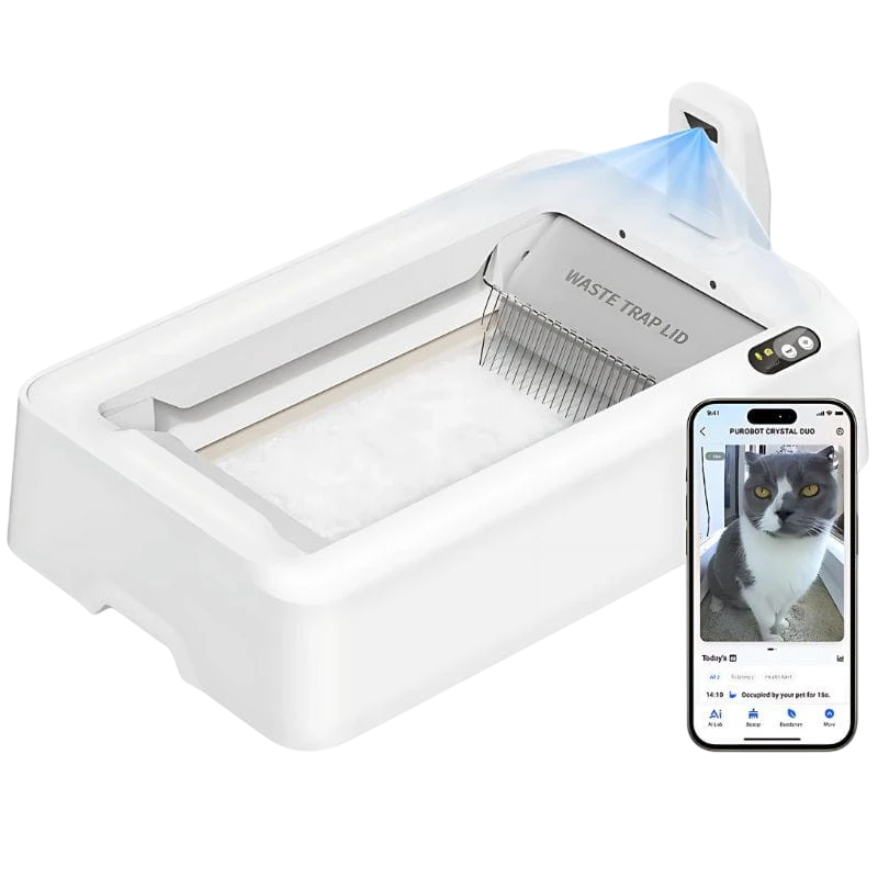 Petkit Purobot Crystal Duo caméra appli Bac à litière pour chats