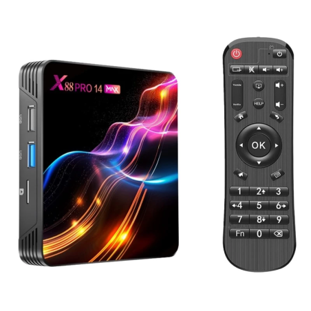 X88 PRO 14 Max 4GB/32GB Android 14 4K WiFi double bande Bluetooth RK3528 Gigabit TV Box