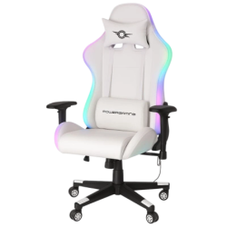 PowerGaming Lilith RGB Blanc appuie-tête coussin lombaire cuir PU Chaise gaming