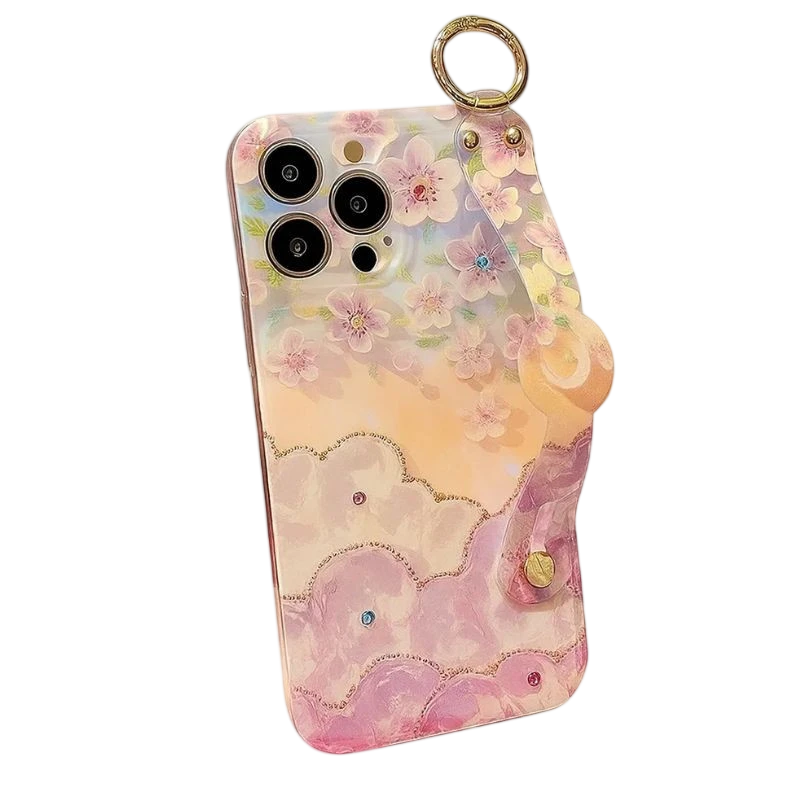 Coque Aurora Floral et Papillons avec bracelet iPhone 16