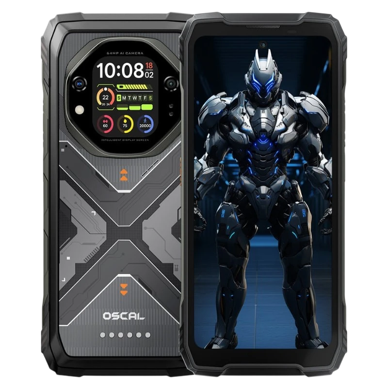 Oscal Tank 1 5G 12GB/256GB Noir Rugged IP68/IP69K 6,78 pouces IPS 120Hz 64MP 20000mAh 55W NFC