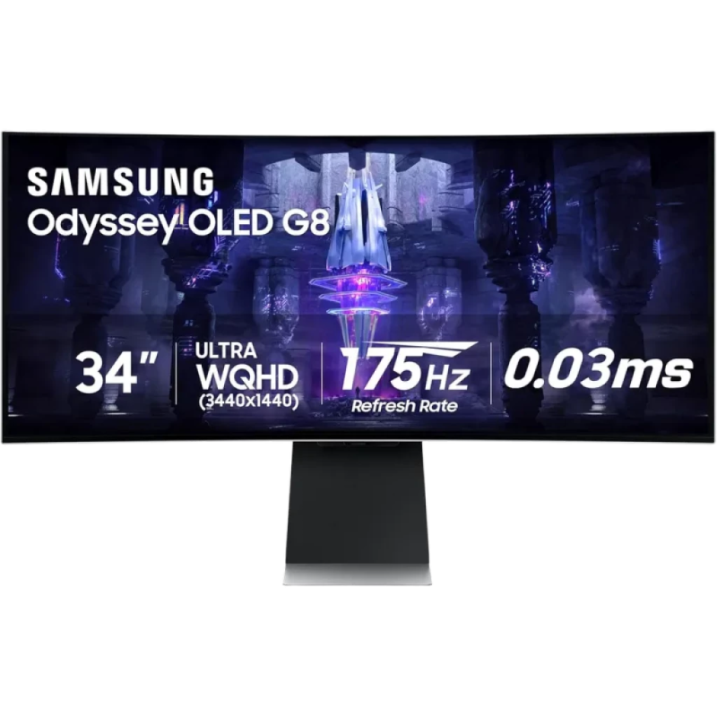 Samsung Odyssey G85SB Argent 34 pouces OLED 175Hz 3ms FreeSync incurvé Écran