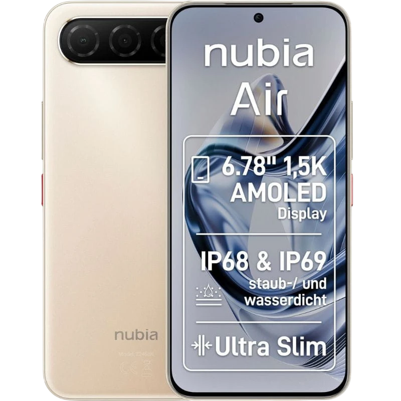 ZTE Nubia Air 5G 8GB/256GB Doré 6,78 pouces AMOLED 120Hz 50MP 5000mAh 33W NFC