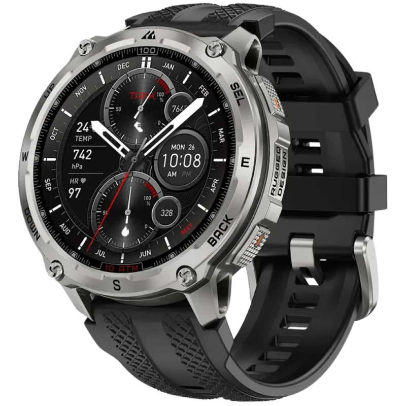 KOSPET Tank T4 32GB Argent 1,43 pouces AMOLED GPS Appels Bluetooth 15 jours 10ATM IP69K Smartwatch
