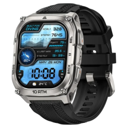 KOSPET Tank M4 32GB Argent 1,96 pouces AMOLED GPS Appels Bluetooth 15 jours 10ATM IP69K Smartwatch
