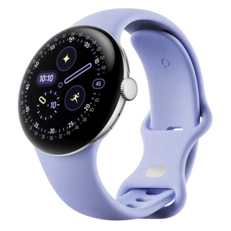 Google Pixel Watch 4 41 mm Argent Bracelet Lilas AMOLED GPS NFC 5ATM