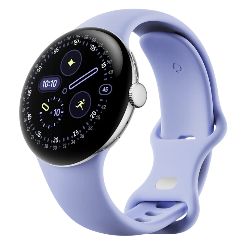 Google Pixel Watch 4 41 mm LTE Argent Bracelet Lilas AMOLED 5ATM
