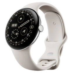 Google Pixel Watch 4 45 mm Argent Bracelet Porcelaine AMOLED GPS NFC 5ATM