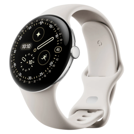 Google Pixel Watch 4 45 mm Argent Bracelet Porcelaine AMOLED GPS NFC 5ATM