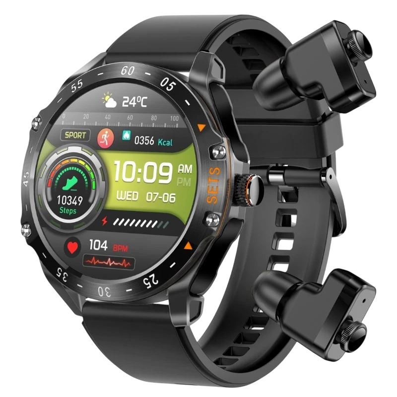 EIGIIS T95C Noir avec bracelet en silicone et écouteurs