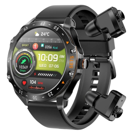EIGIIS T95C Noir avec bracelet en silicone et écouteurs
