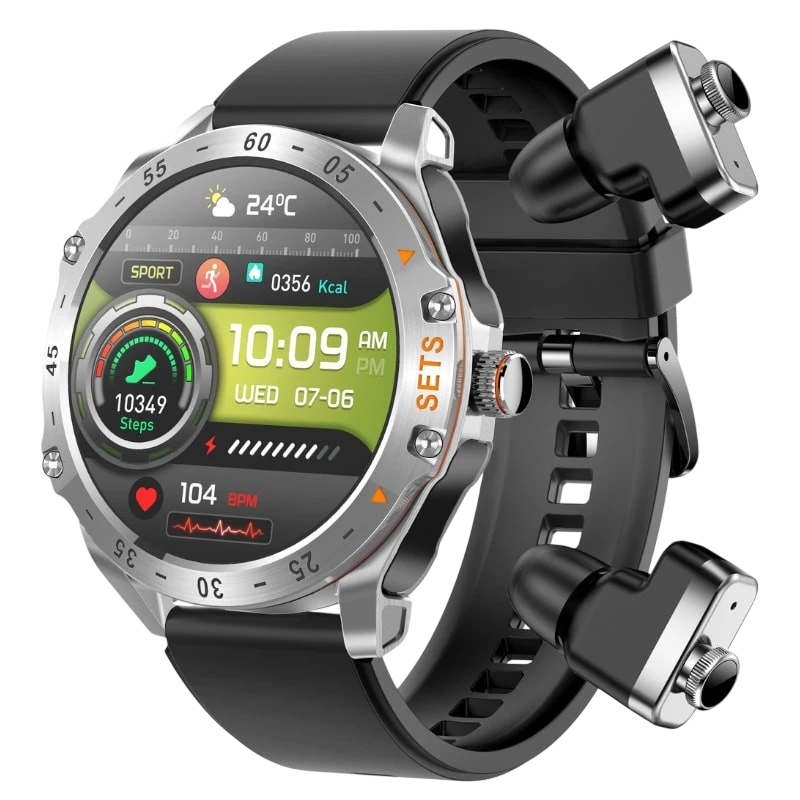 EIGIIS T95C Argent avec Bracelet en Silicone et Écouteurs