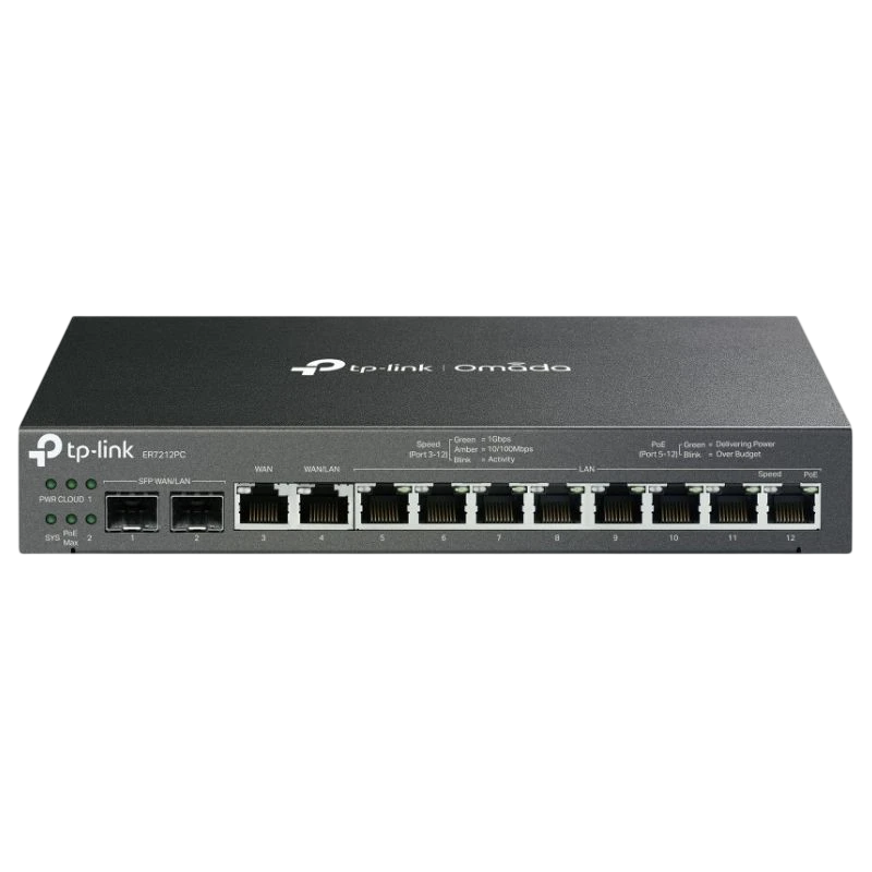 TP-Link Omada ER7212PC VPN Gigabit 3 en 1 Noir PoE Routeur