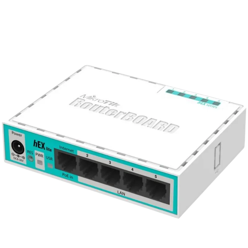 MikroTik 5 x Fast Ethernet, 6 - 30 V, 64 MB de RAM, CPU de 850 MHz, 2 W max., PoE in Routeur
