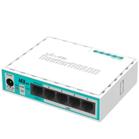 MikroTik 5 x Fast Ethernet, 6 - 30 V, 64 MB de RAM, CPU de 850 MHz, 2 W max., PoE in Routeur