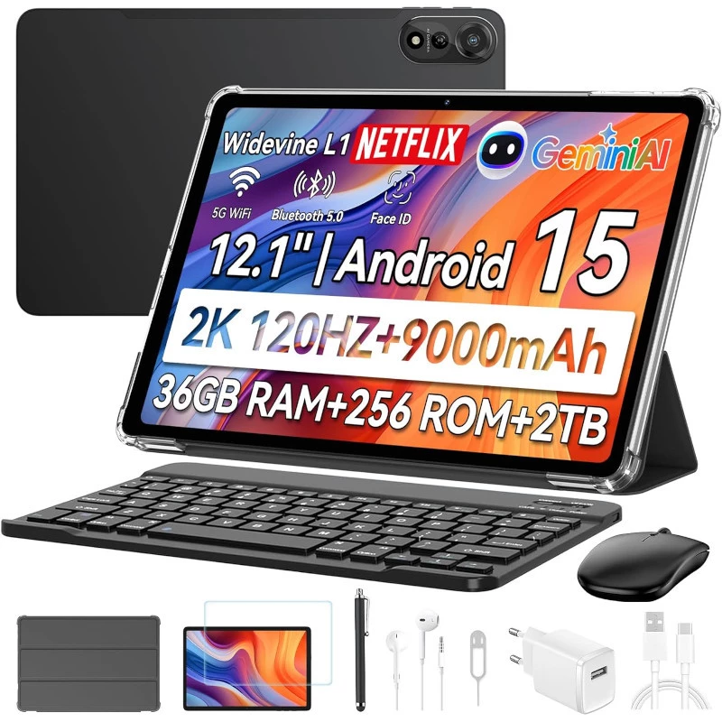 Blackview Mega 2 Set 4G 12GB/256GB Gris 12 pouces IPS 16MP 9000mAh Tablet