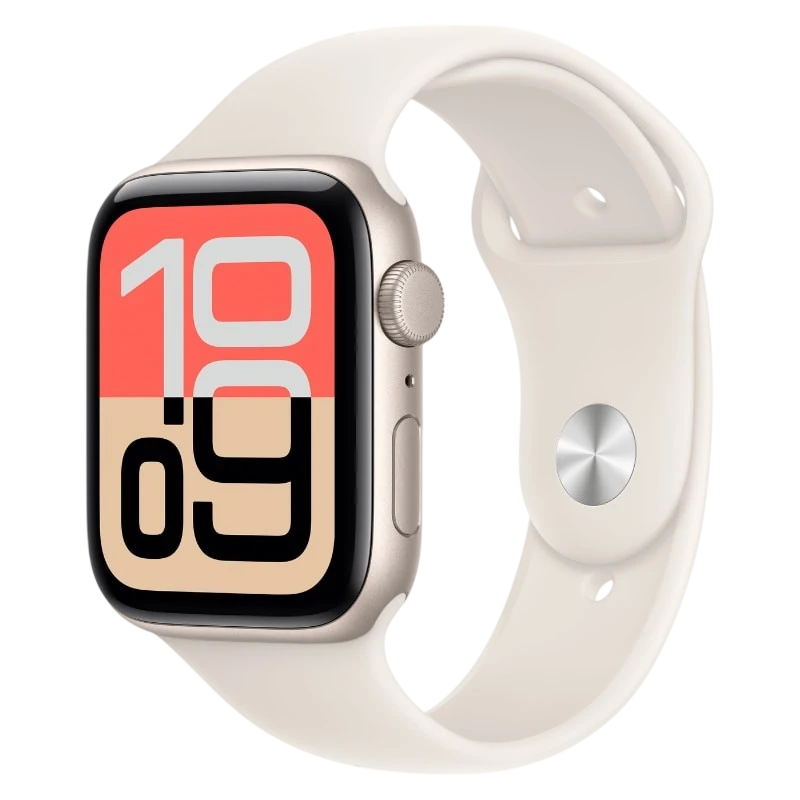 Apple Watch SE 3 GPS 44 mm Blanc stellaire avec bracelet sport Blanc M/L