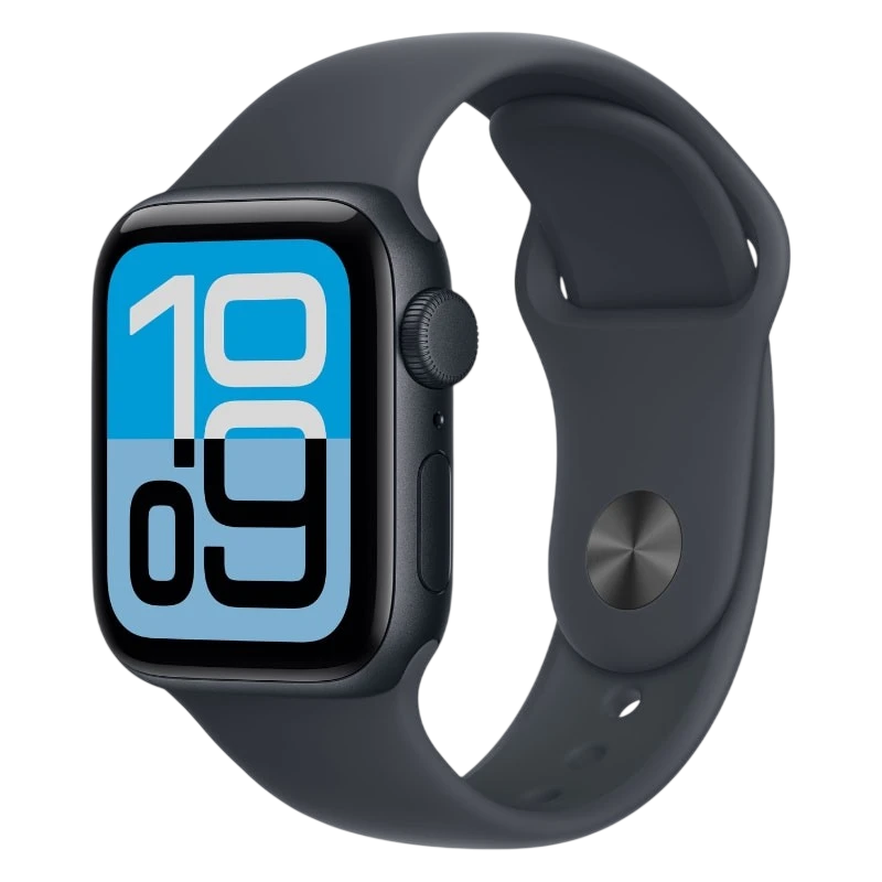 Apple Watch SE 3 GPS + Cellular 40 mm Minuit avec bracelet Sport Noir M/L