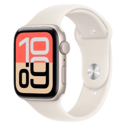 Apple Watch SE 3 GPS + Cellular 44 mm Blanc stellaire avec bracelet sport Blanc M/L