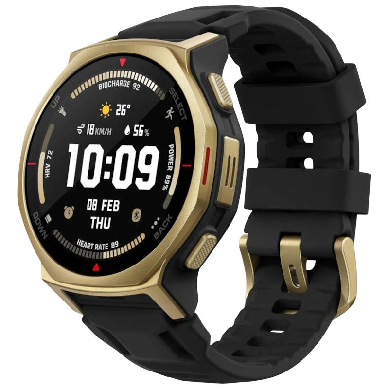 Amazfit T-Rex 3 Pro Doré 1,32 pouces AMOLED GPS NFC Appels Bluetooth 19 jours +180 sports 10ATM Smartwatch