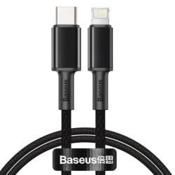 Baseus Câble Tressé USB Type C vers Lightning Apple 20W 1m Noir