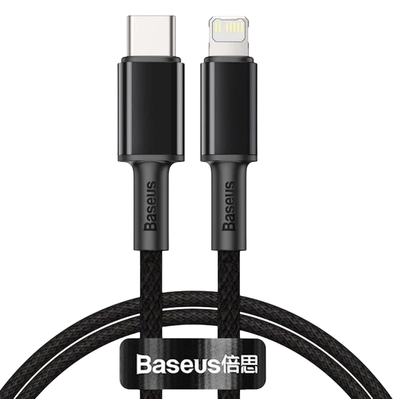 Baseus Câble Tressé USB Type C vers Lightning Apple 20W 1m Noir