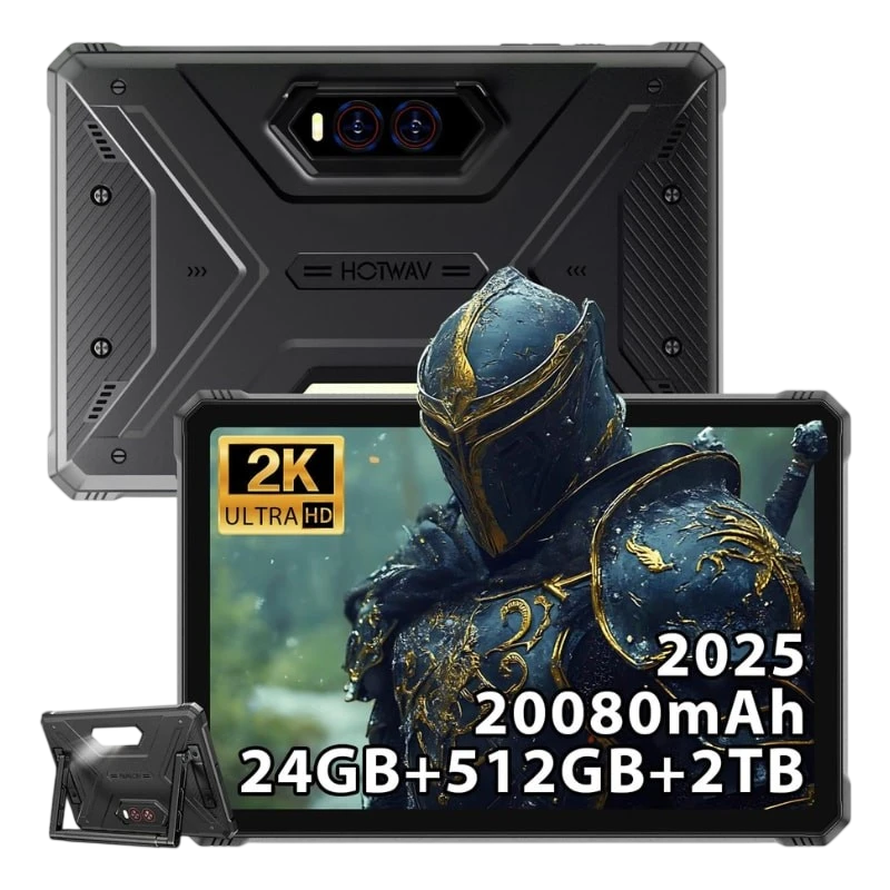 Hotwav R9 Plus 4G 8GB/512GB Noir Rugged IP68/IP69K 11 pouces IPS 64MP 20080mAh Tablet