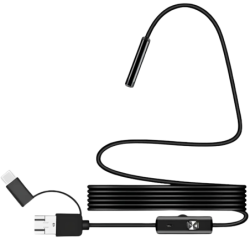 Endoscope numérique 8 mm Grand angle 1080p (USB-A/MicroUSB/Type-C) – Câble flexible – 3,5 m