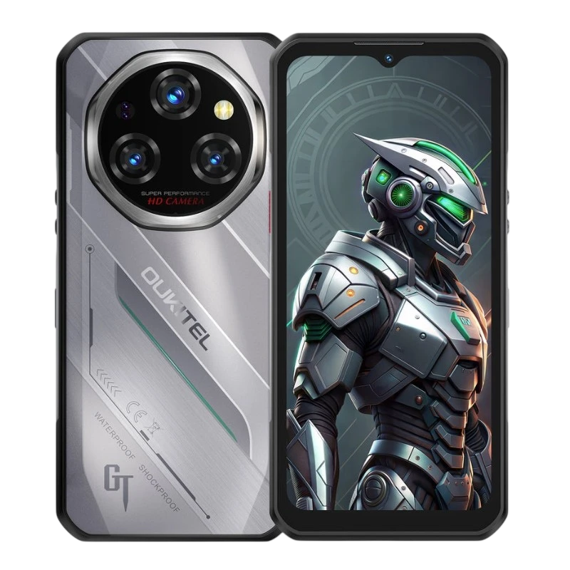 Oukitel WP62 5G 12GB/512GB Argent Rugged IP68/IP69K 6,58 pouces AMOLED 120Hz 108MP 11000mAh 33W NFC