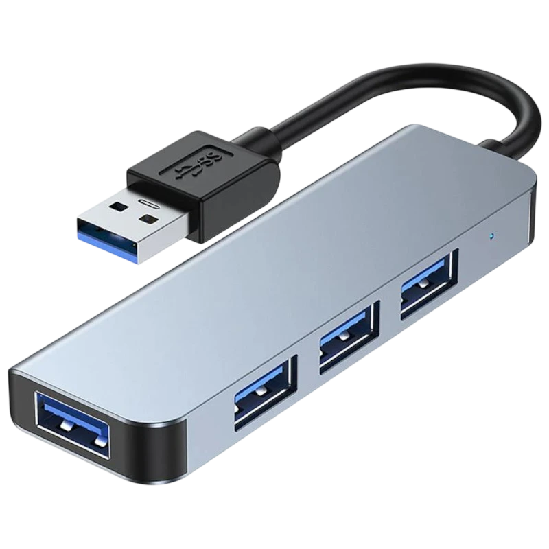 BYL-2013U 4 en 1 USB-A/USB 3.0+USB 2.0 Gris Hub USB