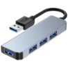 BYL-2013U 4 en 1 USB-A/USB 3.0+USB 2.0 Gris Hub USB