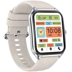 Zeblaze GTS 4 Argent 1,94 pouces AMOLED GPS Appels Bluetooth 7 jours +100 sports IP68 Smartwatch
