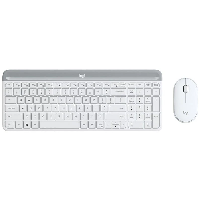 Logitech Slim Wireless Combo MK470 Espagnol Blanc 1000 DPI Clavier à membrane sans fil + souris