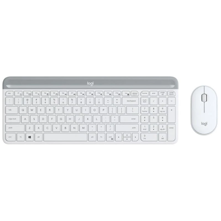 Logitech Slim Wireless Combo MK470 Espagnol Blanc 1000 DPI Clavier à membrane sans fil + souris