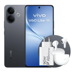 Vivo V60 Lite 5G 8GB/256GB Noir 6,77 pouces AMOLED 120Hz 50MP 6500mAh NFC + Écouteurs Buds + Chargeur 90W