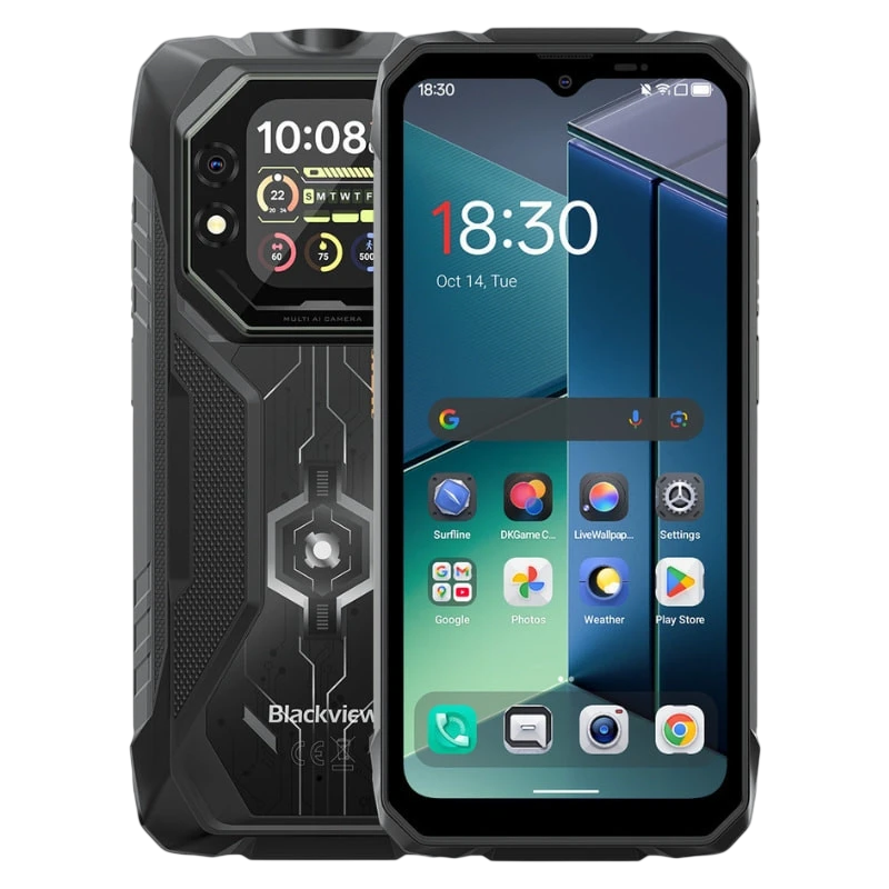 Blackview Rock 1 8GB/256GB Noir avec écran secondaire 6,56 pouces IPS 90Hz 20MP 15000mAh 33W NFC