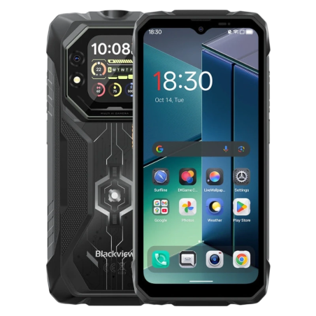 Blackview Rock 1 8GB/256GB Noir avec écran secondaire 6,56 pouces IPS 90Hz 20MP 15000mAh 33W NFC